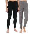 thumbnail image 1 of Fruit of the Loom Women's and Women's Plus Long Underwear Waffle Thermal Bottoms, 2-Pack, 1 of 3