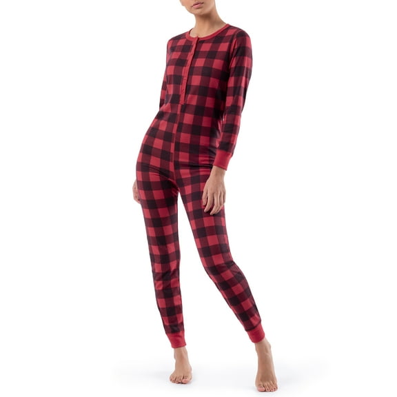 Fruit of the Loom Women's and Women's Plus Long Underwear Waffle Thermal Union Suit