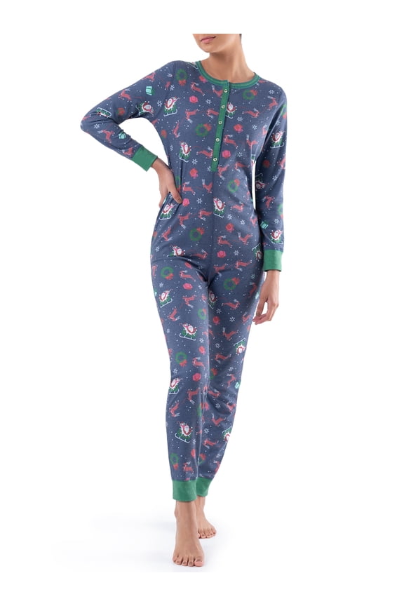 Women's and Women's Plus Long Underwear Waffle Thermal Union Suit