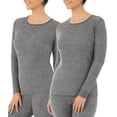 thumbnail image 1 of Fruit of the Loom Women's and Women's Plus Waffle Thermal Underwear Crew Sleep Top - 2 Pack, 1 of 3