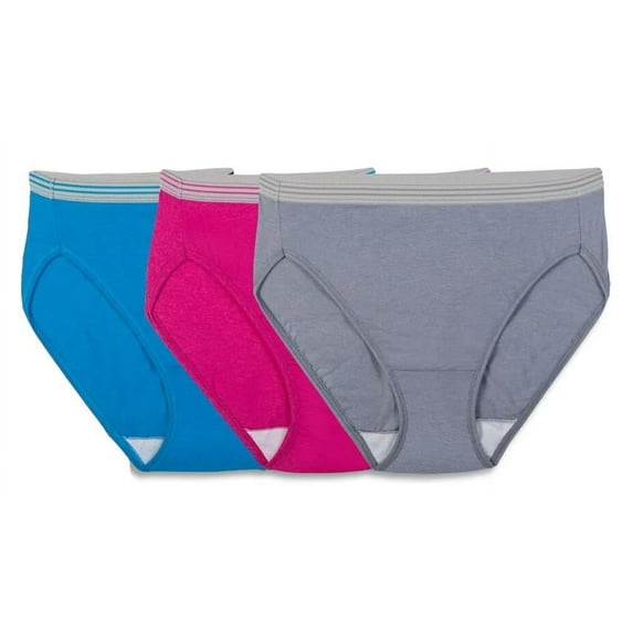 Fruit of the Loom Womens 3-Pack Assorted Cotton Panties Multi 10