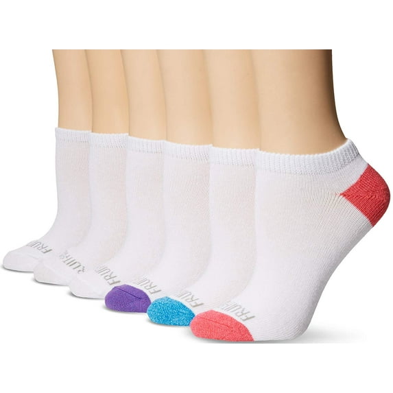 Fruit of the Loom Womens 6 Pair Ultra Soft No Show Socks, Womens Size 4-10