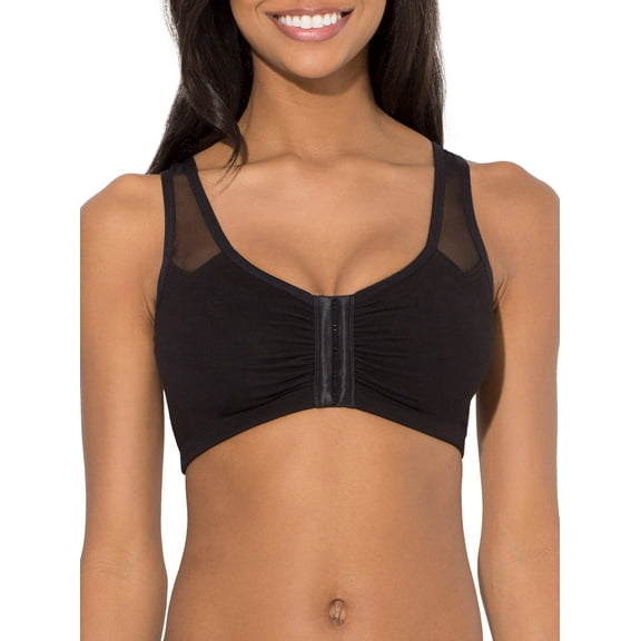 Fruit of the Loom Womens Comfort Front Close Sport Bra with Mesh Straps, Style FT715