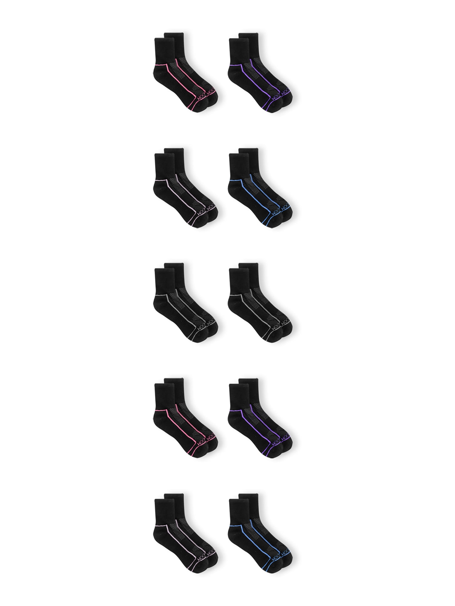 Fruit of the Loom Womens CoolZone Cotton Cushioned Crew Socks 10 Pack ...
