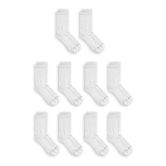 Fruit of the Loom Womens Everyday Soft Cushioned Crew Socks, 10-Pack
