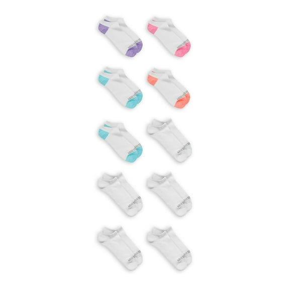 Fruit of the Loom Womens Everyday Soft Cushioned No Show Socks, 10-Pack