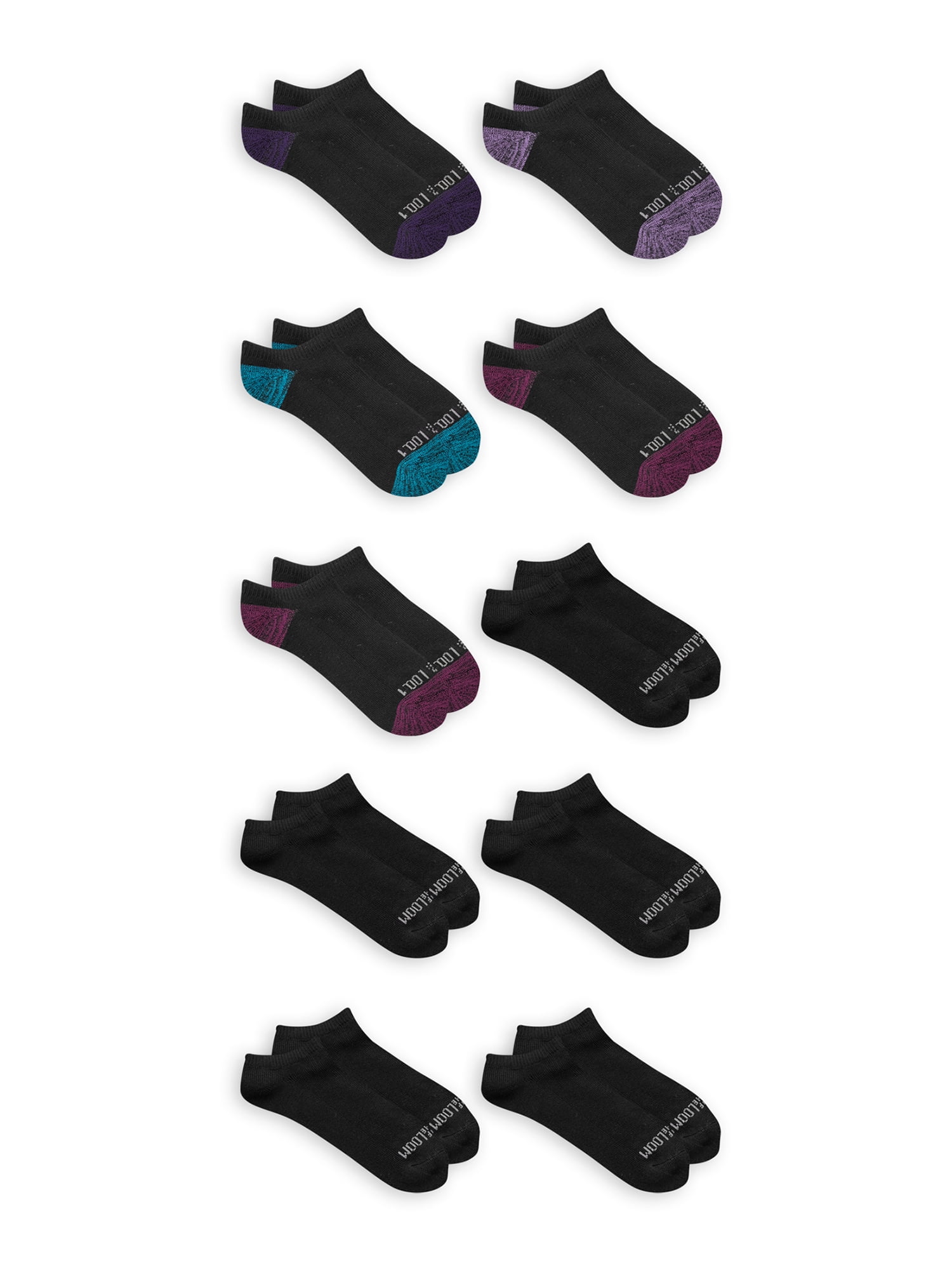 Fruit of the Loom Womens Everyday Soft Cushioned No Show Socks, 10-Pack ...