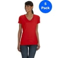 thumbnail image 1 of Fruit of the Loom Womens HD V-Neck T-Shirt L39VR (5 PACK), 1 of 3