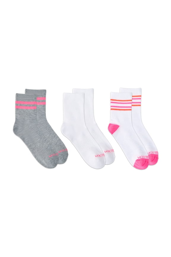 Womens Value Mid Crew Socks, 3-Pack, Sock Sizes 4-10