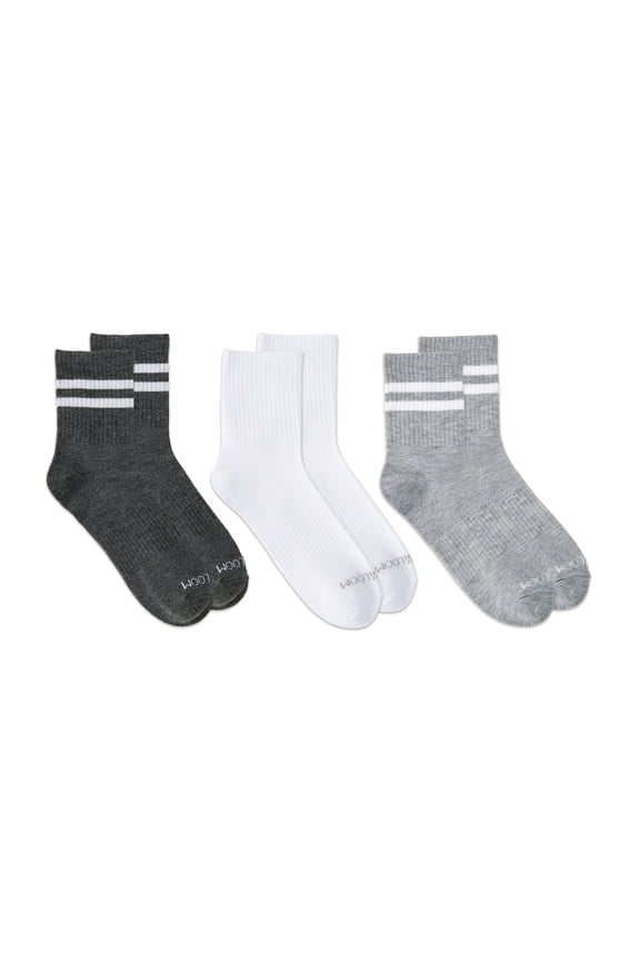 Womens Value Mid Crew Socks, 3-Pack, Sock Sizes 4-10