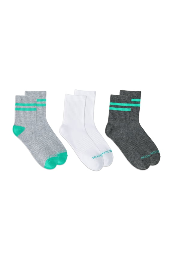 Womens Value Mid Crew Socks, 3-Pack, Sock Sizes 4-10