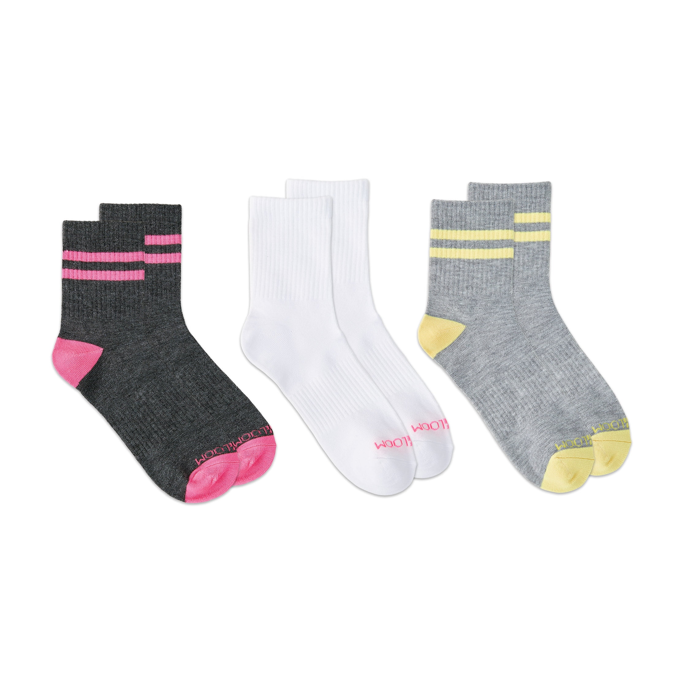 Fruit of the Loom Womens Value Mid Crew Socks, 3-Pack, Sock Sizes 4-10