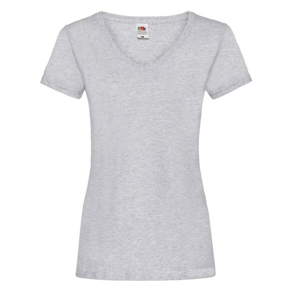 Fruit of the Loom Womens Valueweight Heather Deep V T-Shirt