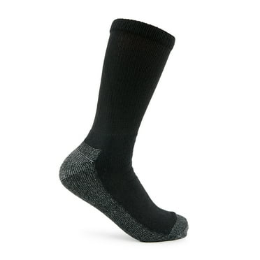 Fruit of the Loom Work Gear Crew Socks for Men, Black, Sizes 12-15 (10-Pack)