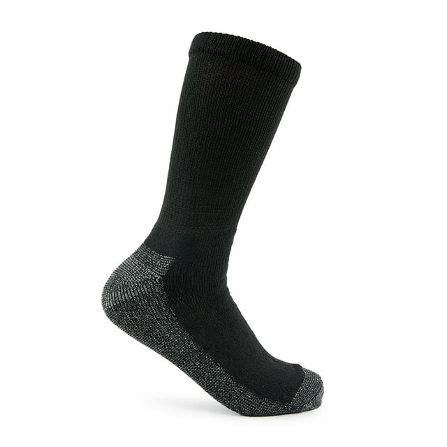 Fruit of the Loom Work Gear Crew Socks for Men, Black, Sizes 12-15 (10 ...