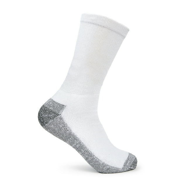 Fruit of the Loom Work Gear Crew Socks for Men, White, Sizes 6-12 (10 ...