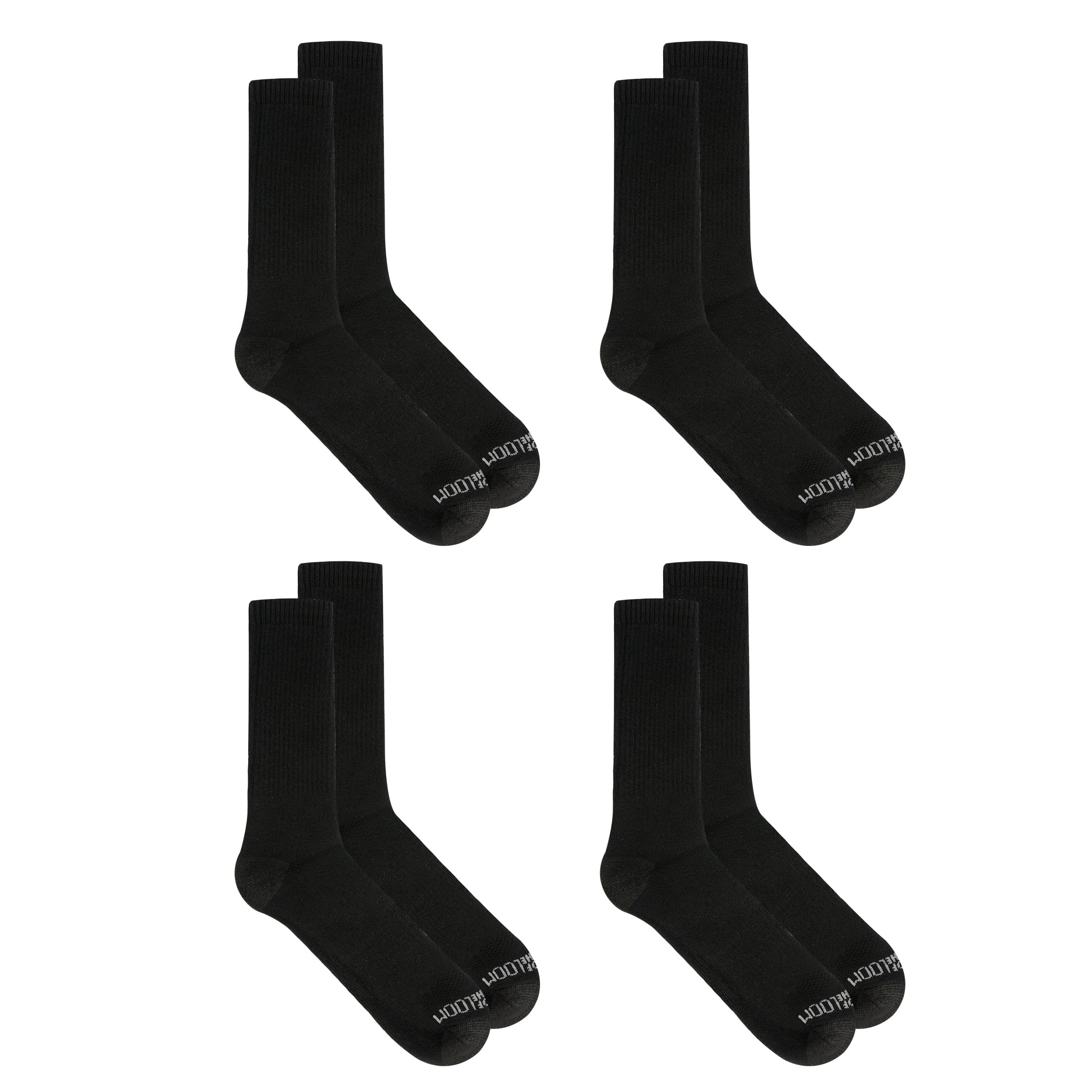 Fruit of the Loom Work Gear Heavy Duty Men's Crew Socks, Sizes 6-12, 4-Pack