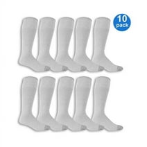 Fruit of the Loom Work Gear over the calf Crew Socks for Men, Gray, Size 6-12 (10-Pack)