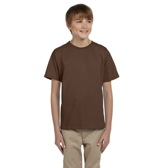 Fruit of the Loom Youth 5 oz. HD Cotton™ T-Shirt - 3931B, CHOCOLATE, M