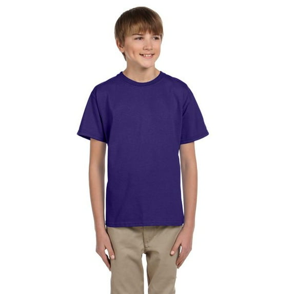 Fruit of the Loom Youth 5 oz. HD Cotton™ T-Shirt - 3931B, DEEP PURPLE, L