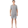 thumbnail image 1 of Fruit of the Loom mens 360 Stretch Short Sleeve V-neck Top and Short Sleep Pajama Set, 1 of 6