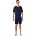 thumbnail image 1 of Fruit of the Loom mens 360 Stretch Short Sleeve V-neck Top and Short Sleep Pajama Set, 1 of 1