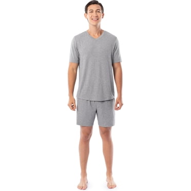 Fruit Of The Loom Men's 360 Stretch Pajama Set - V-Neck Sleep Pajamas With Pants