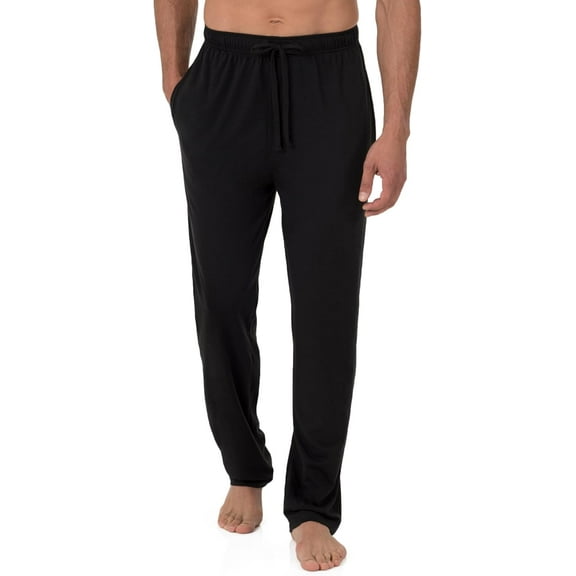 Fruit of the Loom mens Breathable Jersey Sleep Pant - Black