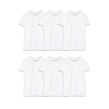 Fruit of the Loom mens Stay Tucked Crew T-shirt Underwear, Big Man - White 6 Pack, 5X-Large US