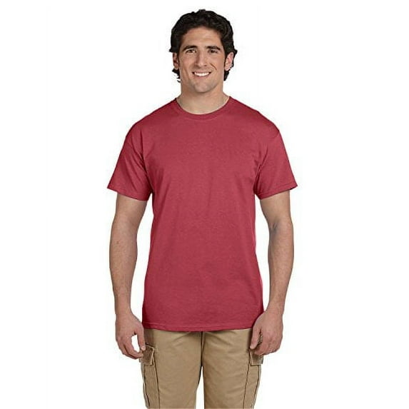 Fruit of the Loom mens oz 100% Heavy Cotton HD T-Shirt(3931)-CRIMSON-2XL