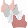 thumbnail image 1 of Fruit of the Loom womens Built Up Tank Style Sports Bra 6-Pack Color-Heather Blue/ White/ Heather Grey, Size 36-50, 1 of 5