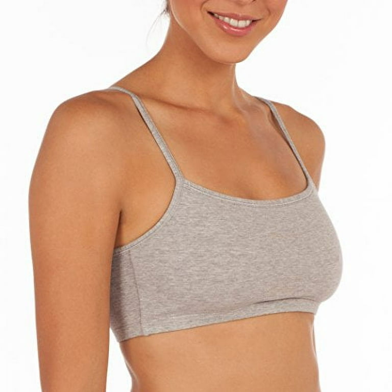 Fruit of the Loom womens Spaghetti strap Pullover Sports Bra, Size 42,  White/Heather Grey/Black, 6 pack