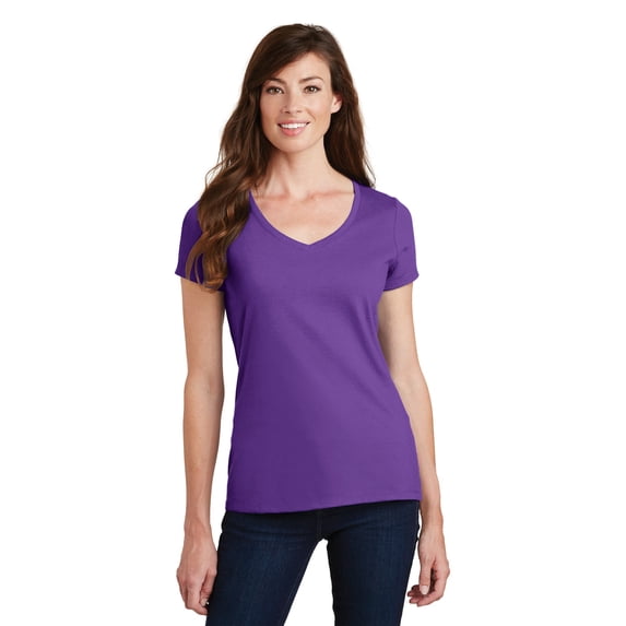 Port & Company Ladies Fan Favorite V-Neck Tee. LPC450V