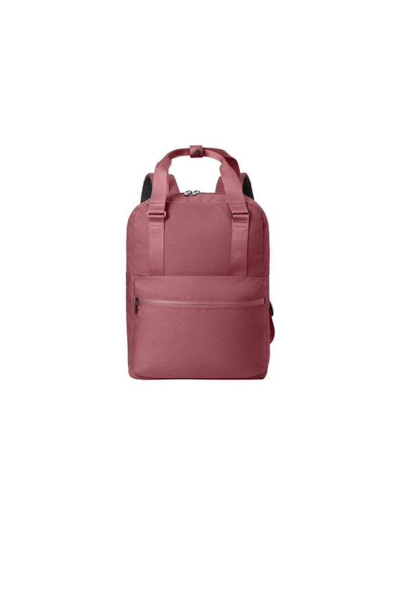 Claremont Handled Backpack | Lightweight Laptop Bag for Work & Travel, Expandable Side Pocket - Rosewood OSFA