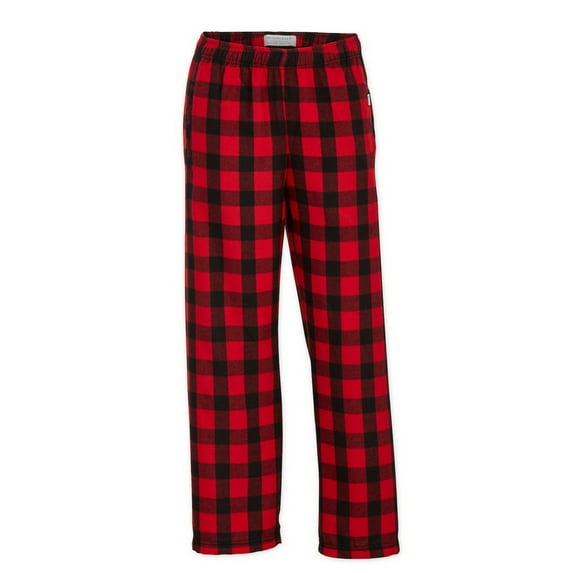 boxercraft Youth Poly Flannel Pants Long Sleep Pants Soft Elastic Waist Pajama Bottoms Plaid Lounge Pants with 2 Pockets Red Buffalo Youth XL