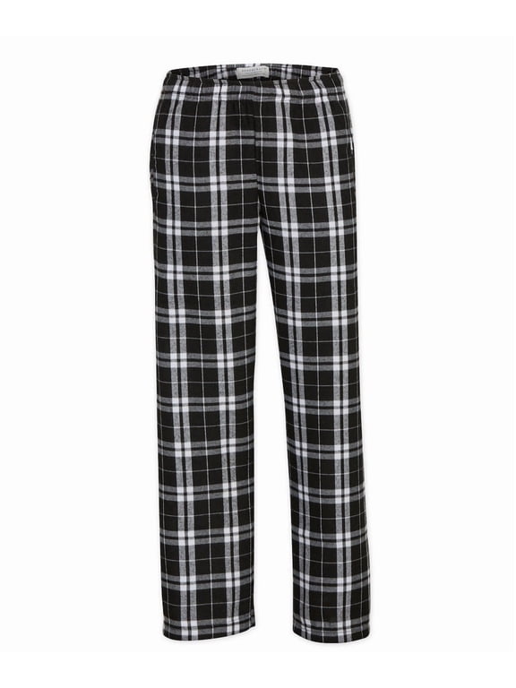 BY6624 Youth Poly Flannel Pant-Black/White Pl-M