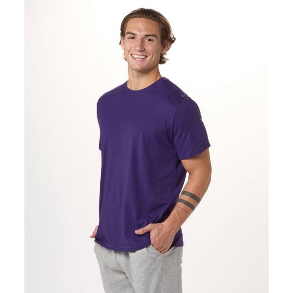 Boxercraft BM2103 Men's Essential Crew Neck Tee-Purple-XS