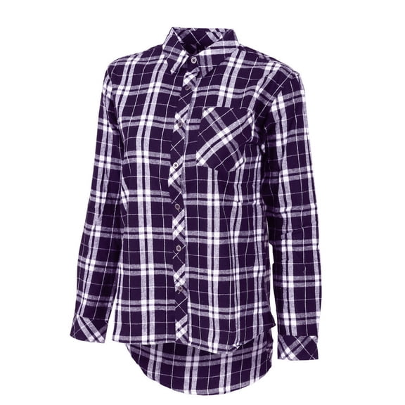 Boxercraft ZF50 Ladies Essential Flannel Buttondown-Purple/White Pl-XS