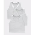 thumbnail image 1 of Hanes Originals Women's Racerback Crop Tank Top with Built-In Bra, 3-Pack White/White/White L, 1 of 6