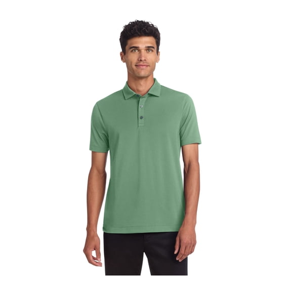 MERCER+METTLE Unisex Stretch Jersey Polo | Short Sleeve Work Polo for Men & Women, Moisture Wicking Jersey Shirt - Sage XL