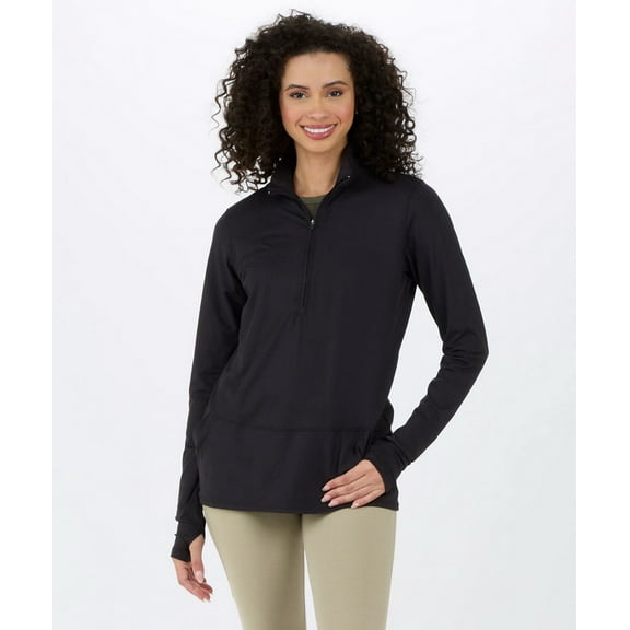 Boxercraft BW5202 Ladies Flex Quarter-Zip-Black-XXS