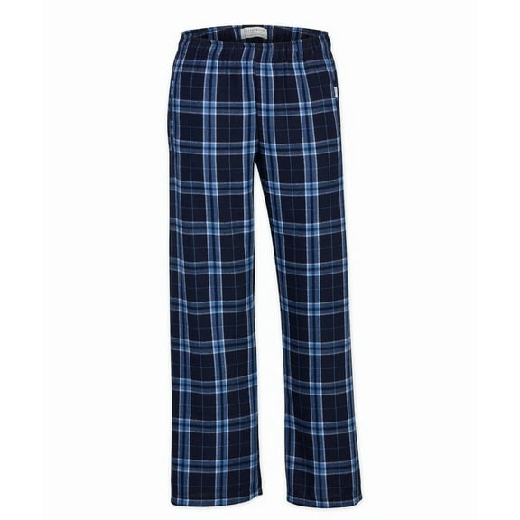 boxercraft Youth Poly Flannel Pants Long Sleep Pants Soft Elastic Waist Pajama Bottoms Plaid Lounge Pants with 2 Pockets Navy Columbia Youth XL
