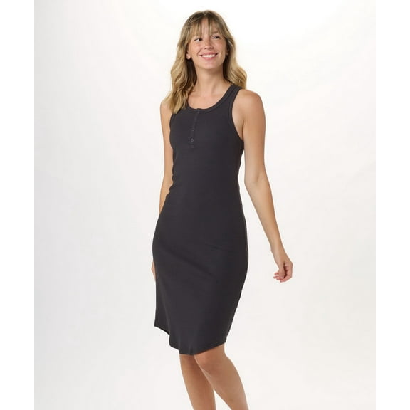 Boxercraft BW4201 Vivian Rib Midi Dress-Black-XXS