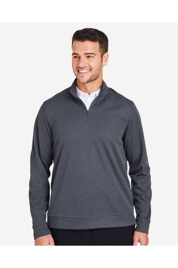 NE412 Men's Express Tech Performance Pique Quarter-Zip Pullover-Carbon-5XL