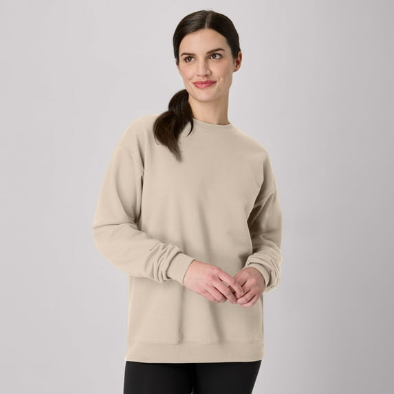 Hanes EcoSmart Unisex Fleece Sweatshirt (Big & Tall Sizes Available) Sand M
