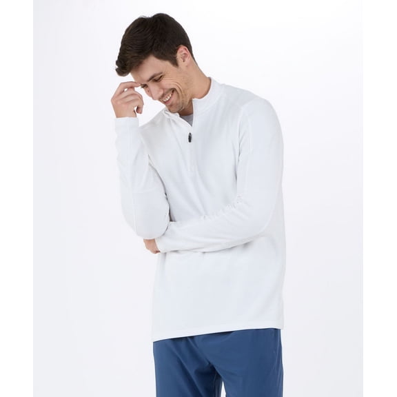 Boxercraft BM5203 Men's Flex Quarter-Zip Pullover-White-XL