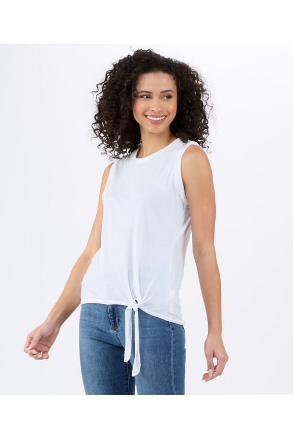 BW2507 Ladies Knot Front Tee-White-2XL