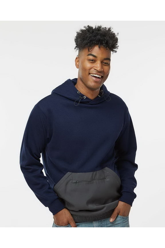 Mixed Media Hooded Sweatshirt