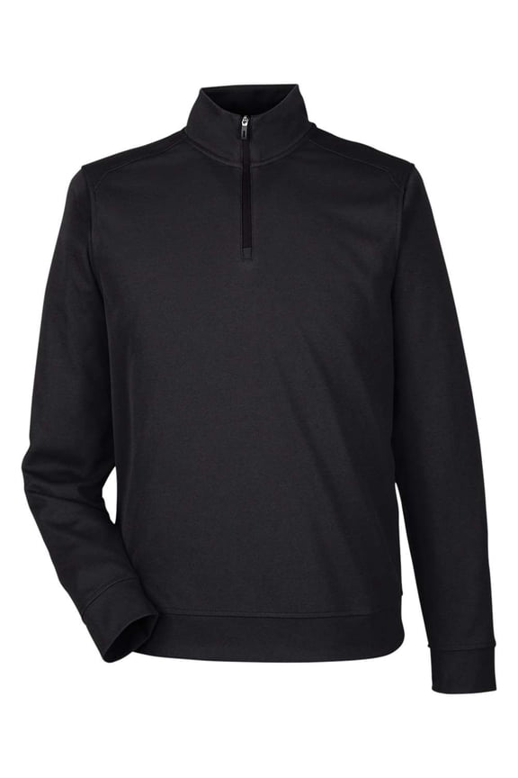 North End NE412 Men's Express Tech Performance Pique Quarter-Zip Pullover-Black-XL