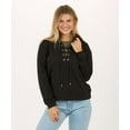thumbnail image 1 of Boxercraft BW5401 Ladies Ls Lace Up Pullover-Black-2XL, 1 of 4